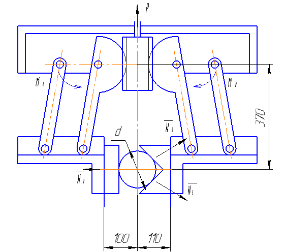 Чертеж схемы привода. Расчетные схемы захватных устройств. Расчетная схема рычажного схвата. Захватное устройство чертеж. Параллельный механизм схем.